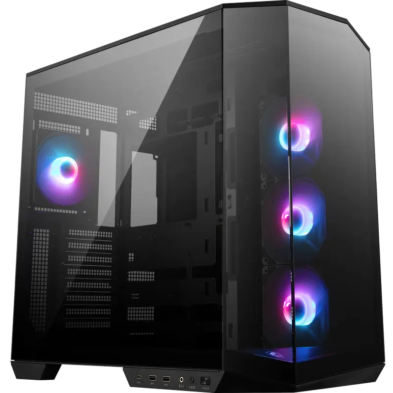 MSI mag PANO 100R PZ ARGB Semi Torre Doble Cristal Templado USB-C Negra