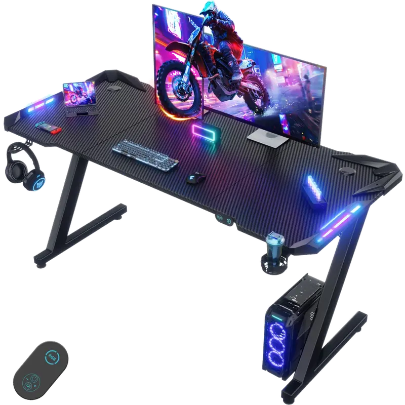 Devoko Escritorio Gaming con Luces LED