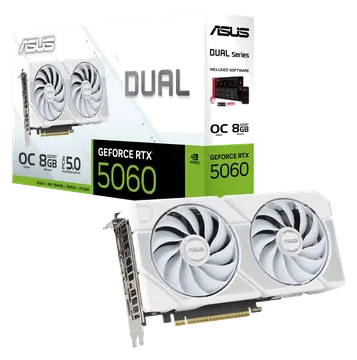 ASUS Dual GeForce RTX 5060 8GB GDDR7 White OC Edition