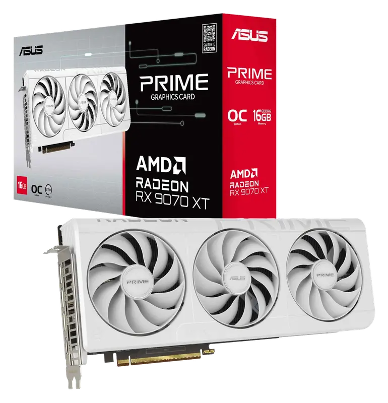 ASUS Prime Radeon RX 9070 XT 16GB GDDR6 White OC Edition