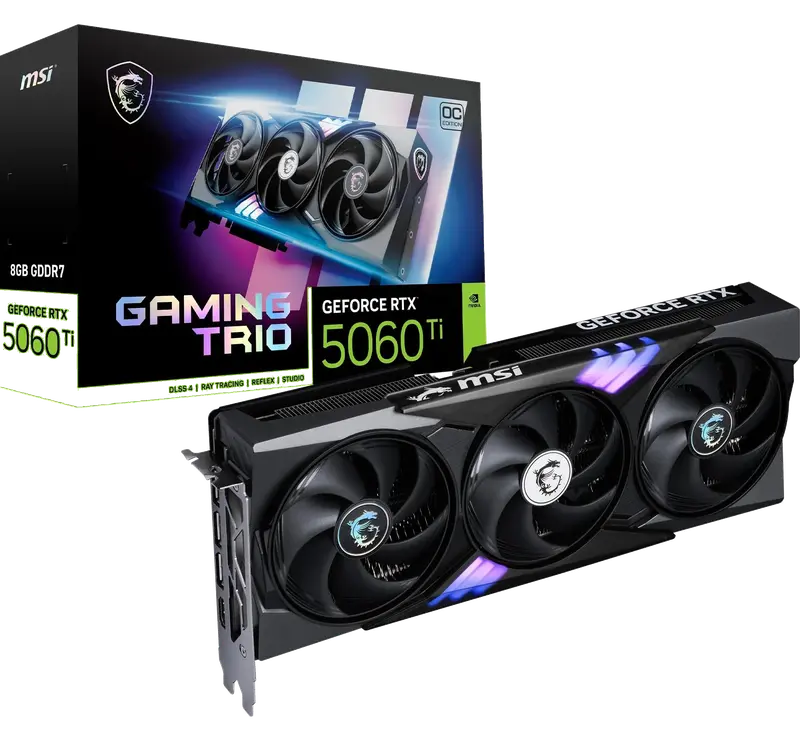 MSI GeForce RTX 5060 Ti 8G Gaming Trio OC Tarjeta Gráfica + Fuente de
