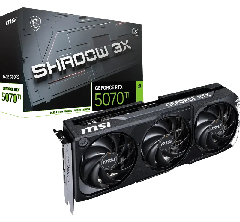 MSI GeForce RTX 5070 Ti 16G Shadow 3X OC Tarjeta gráfica