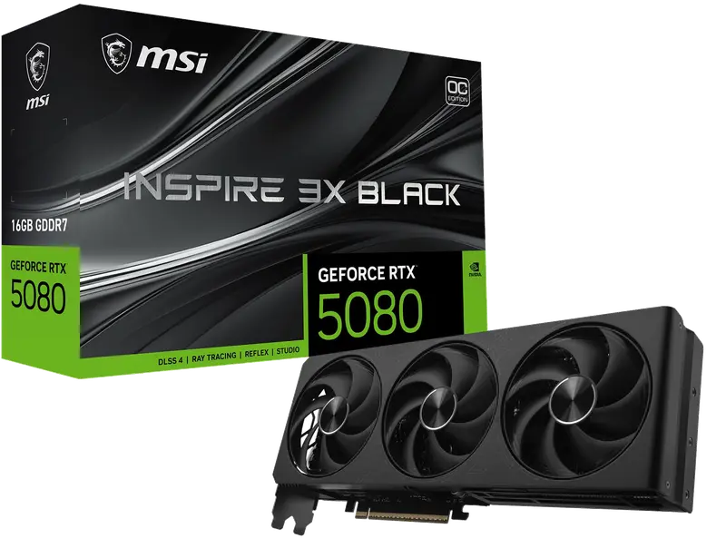 MSI GeForce RTX 5080 16G Inspire 3X OC Black