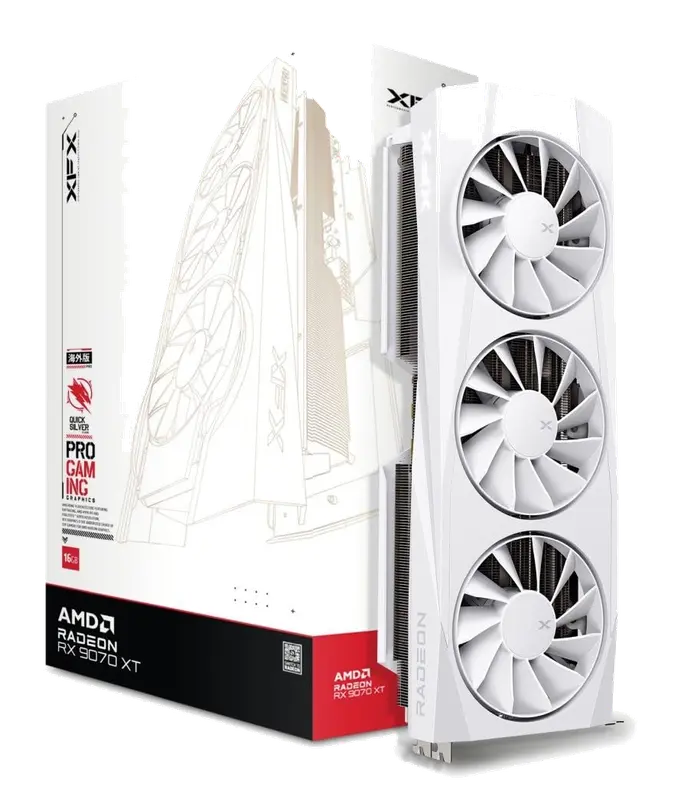 XFX Quicksilver AMD Radeon RX 9070XT White Gaming Edition con 16GB GDDR6 HDMI