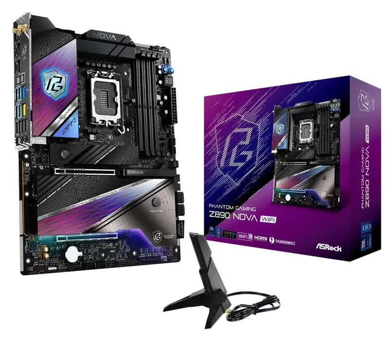 ASRock Placa Base Z890 LGA 1851 ATX Phantom Gaming Z890 Nova WiFi DDR5 Raid WiFi