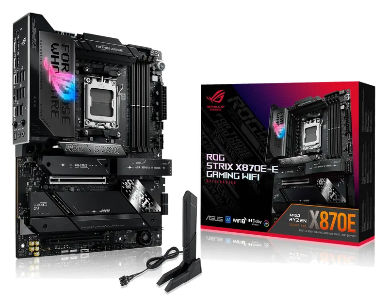 ASUS ROG Strix X870E-E Gaming WiFi AMD AM5 X870 ATX Placa Base 18+2+2 etapas de