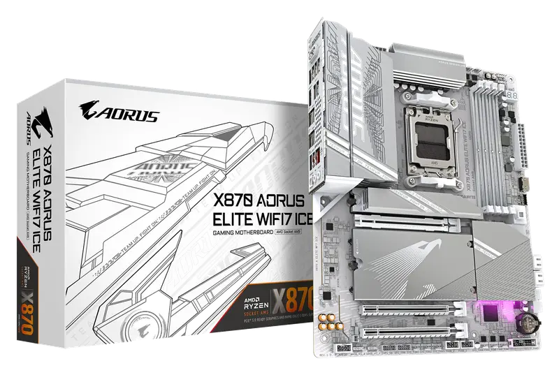 GIGABYTE Placa Base X870 AORUS Elite WIFI7 Ice