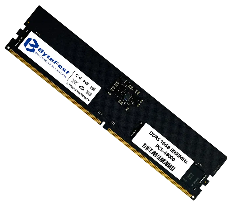 16GB DDR5 RAM 6000MHz Desktop XMP PC5-48000 CL38 UDIMM 1.1V 288 Pin Die-on ECC