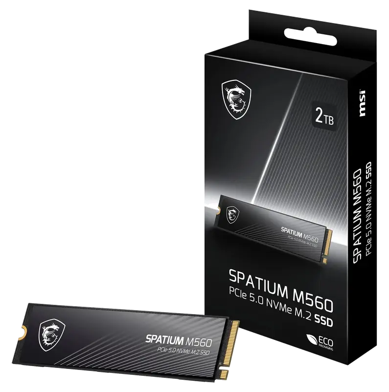 MSI Spatium M560 SSD 2TB PCIe 5.0 NVMe M.2 Unidad de Estado sólido Interna
