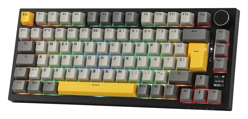 EPOMAKER Ajazz AK820 Pro ISO-ES Teclado Mecánico Inalámbrico con Pantalla