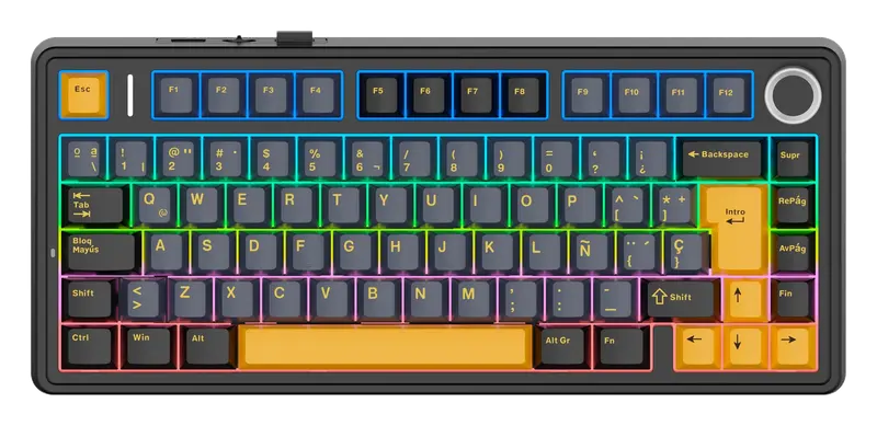 EPOMAKER Aula F75 ISO-ES Teclado Gaming Mecánico de 3 Modos